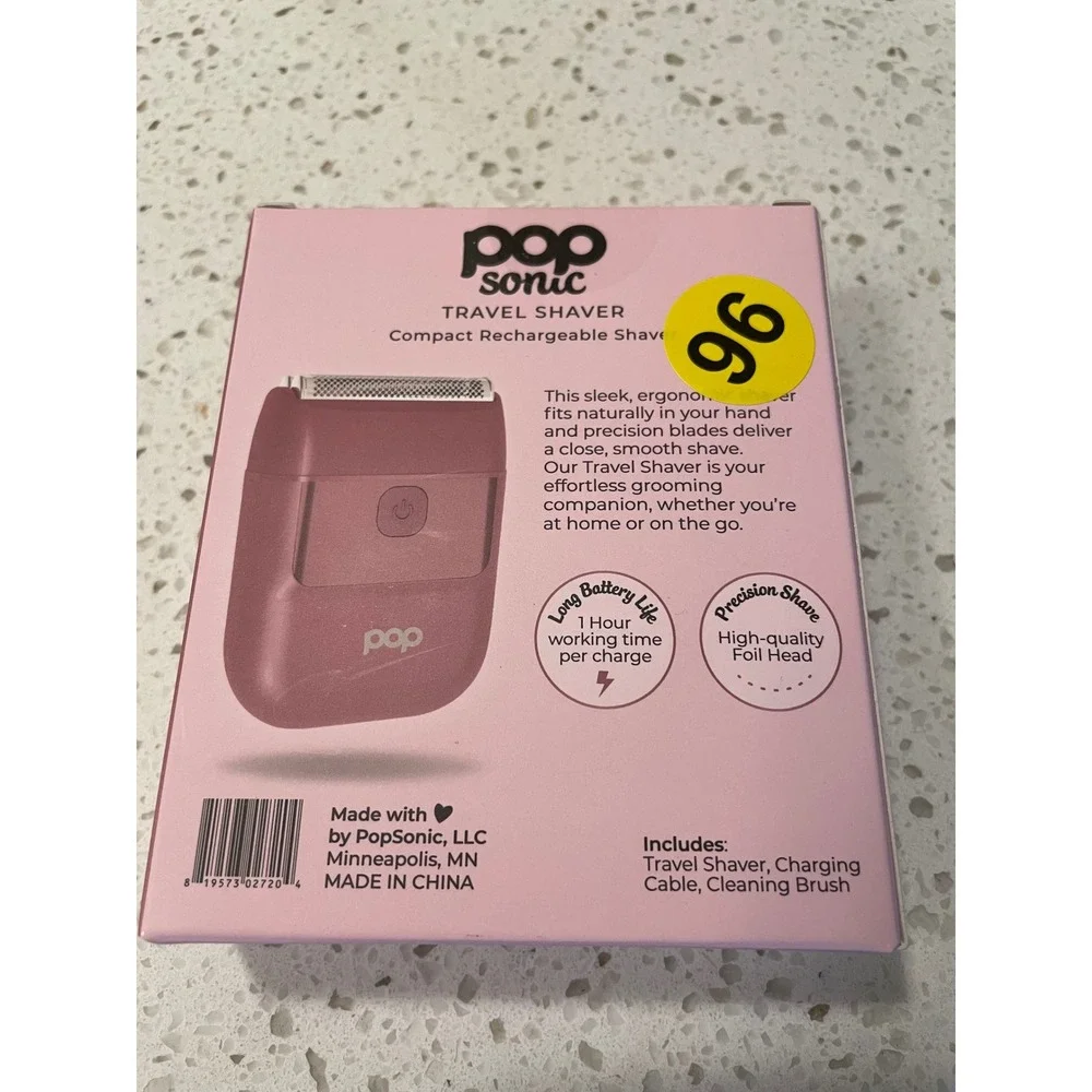 Pop Sonic Travel Shaver Compact Rechargeable Foil Razor‎ Rose Gold NEW